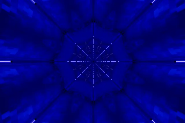 Neonski Predor Modri Kaleidoskop Zvezda Vj Loop 3:2 Surface 60fps Ohranjevalnik