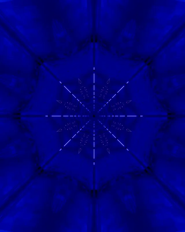 Neon Tunnel Blå Kaleidoskop Stjerne VjLoops 4:5 Instagram 60fps Pauseskærm