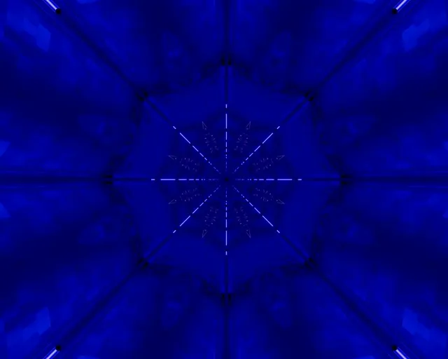 Túnel de Neó Estrella Caleidoscopi Blau VJ Loop 5:4 Industrial 60fps Estalvi de Pantalla