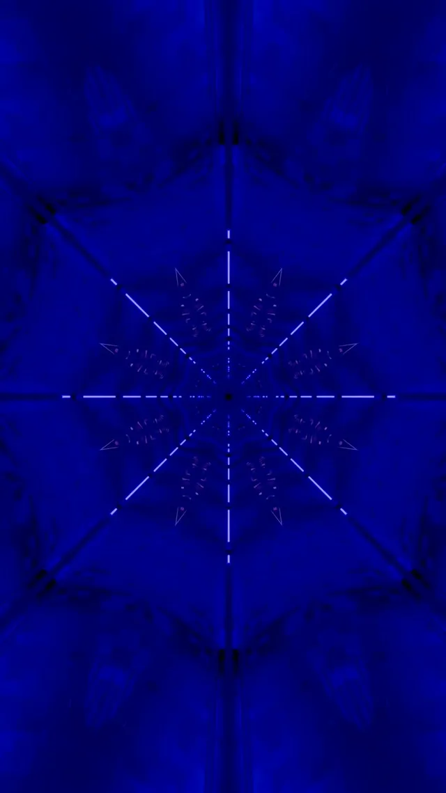 Neon Tunnel Blue Kaleidoscope Vj Loop 9:16 Reels 60fps Screensaver