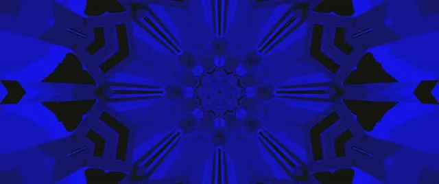 Blue Kaleidoscope Neon Tunnel Vj Loop 2.39:1 Cinemascope 60fps Screensaver