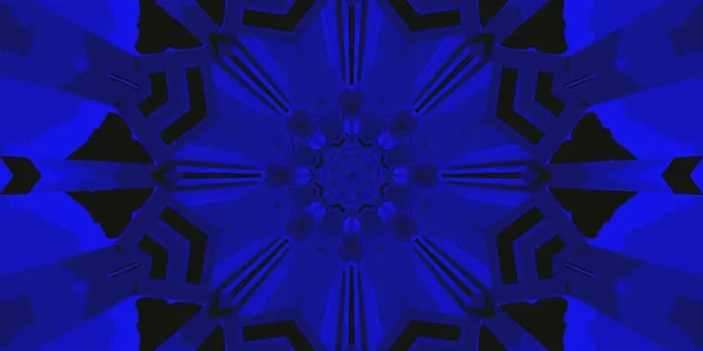 Neon Tunnel Blue Kaleidoscope Star VJ Loop 2:1 Univisium 60fps Screensaver