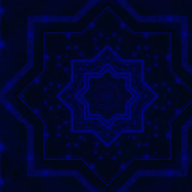 Neonový Tunel Modrá Hvězda Mandala Vortex VJ Loop 1:1 Square 60fps Spořič