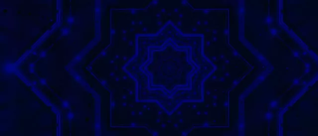 Neon Tunnel Blue Star Mandala Vortex Vj Loop 21:9 Ultrawide 60fps Screensaver