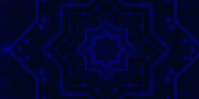 Неон Тунел Сина Ѕвезда Мандала Vj Loop 2:1 Univisium 60fps Screensaver