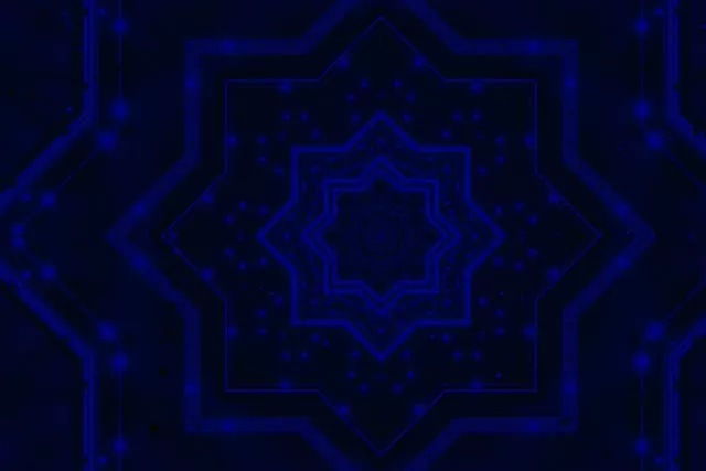 Neon Tunnel Μπλε Αστέρι Mandala 3:2 Surface 60fps Screensaver Vj Loop