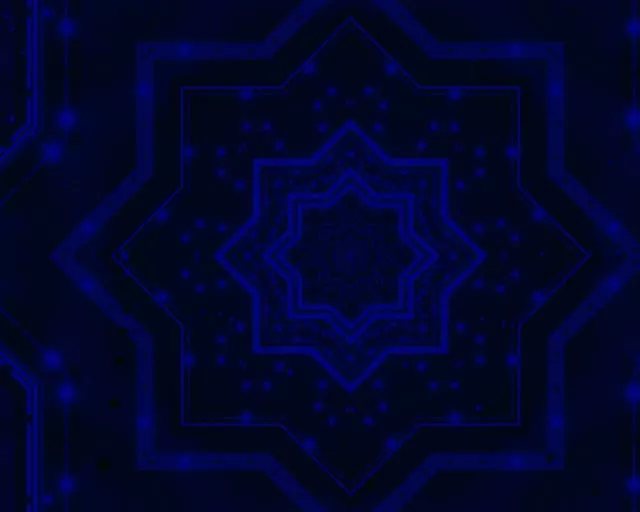מנהרת ניאון כחול מנדלת כוכב Loop 5:4 industrial 60fps שומר מסך Vj loop