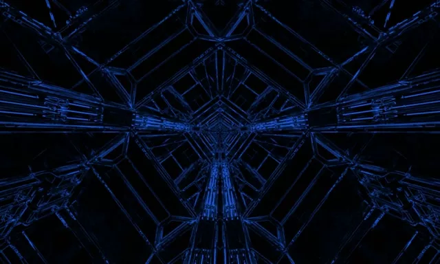 ブルー ネオン トンネル スクリーンセーバー 5:3 ワイド 60fps VJ Loop PC ノートパソコン