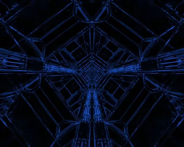 Tunnel ya Neon ya Buluu Hifadhi ya Skrini 5:4 Industrial 60fps VJLoops PC Laptop