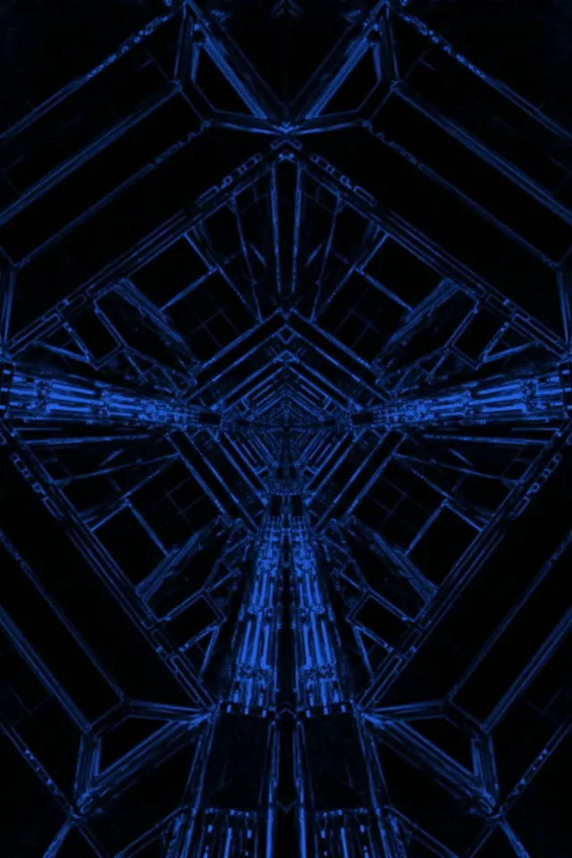Blue Neon Tunnel Screensaver 60fps 2:3 Photo Portrait Vj Loop