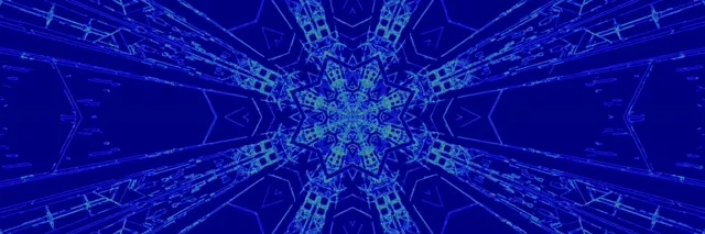 ブルーネオントンネル雪花 3:1 トリプルワイド 60fps スクリーンセーバー VJLoops