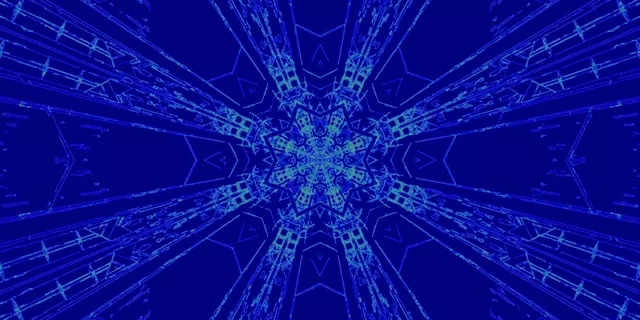 Terowongan Neon Biru Kepingan Salju screensaver 2:1 univisium 60fps Vj loop