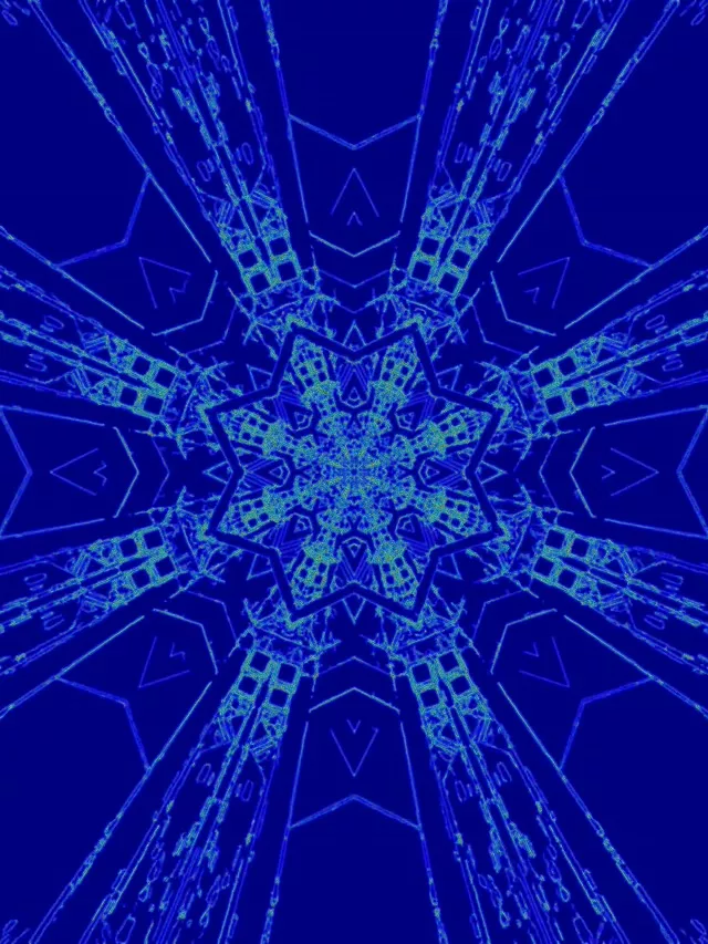 Mavi Neon Tünel Yıldız Ekran Koruyucu 3:4 iPad Dikey 60fps VJ Loop