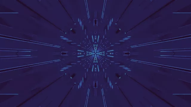 Blue Neon Tunnel VJ Animation 4K UHD 60FPS Screensaver PC