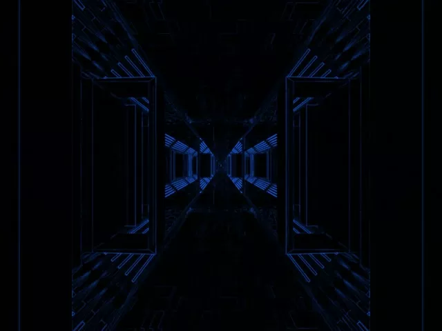 Túnel Neon Azul VJLoops 4:3 Clássico 60fps Protetor de Tela Corredor Brilhante