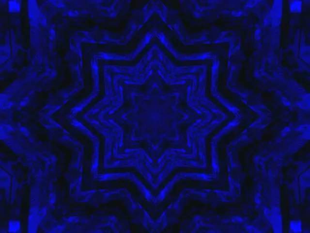 Modrá hvězda neonový tunel spořič obrazovky 4:3 klasický 60fps VJ loop