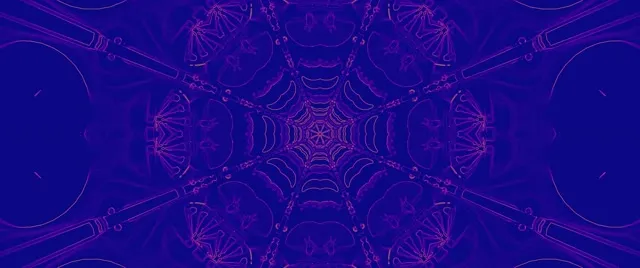 تونل نئون بنفش کالیدوسکوپ تار 2.39:1 سینماسکوپ 60fps محافظ صفحه VJ Loop