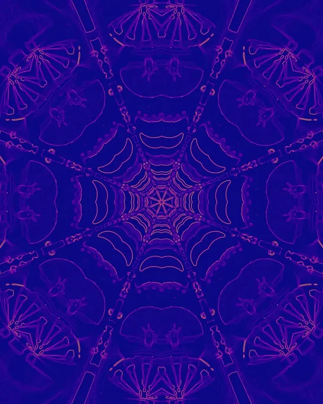 Tunel Neon Violet Pânză Păianjen Caleidoscop VJLoops 4:5 Instagram 60fps Screensaver