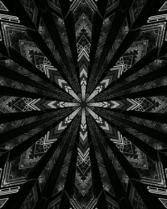 מנהרת נאון שחור לבן מנדלה שומר מסך 60fps 4:5 Instagram VJ Loop