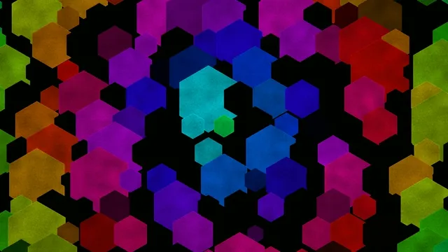 Colorful 3D Hexagons Abstract Motion Background