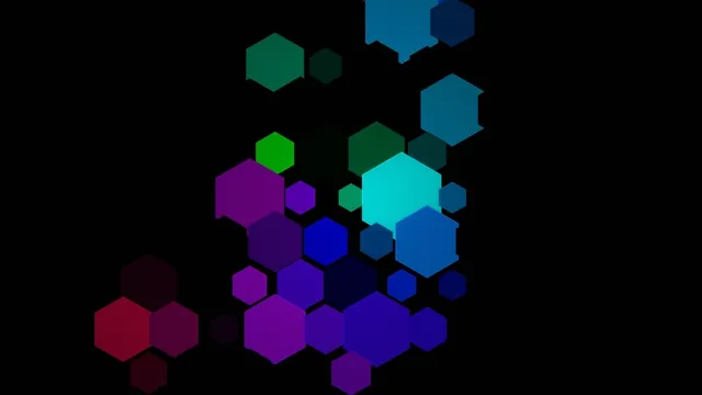 Colorful 3D Hexagons Animation on Black Background