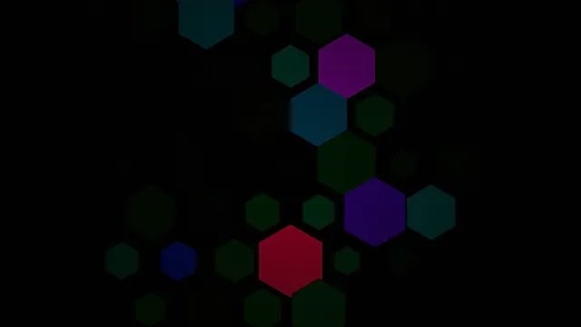 Colorful 3D Hexagons on Black Background Loop