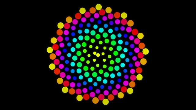 Colorful animated dot mandala 4K UHD motion background loop