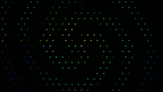 Colorful animated hearts floating loop 4K UHD widescreen background