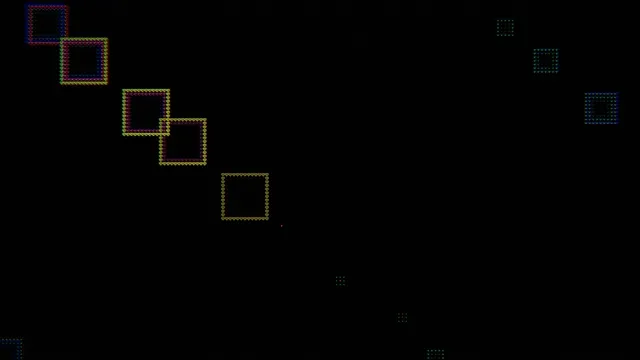 Colorful Digital Squares Animation on Black Background