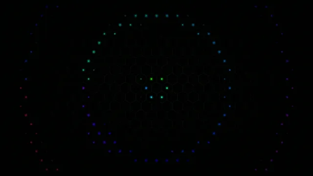 Colorful display of lights in circular pattern at night