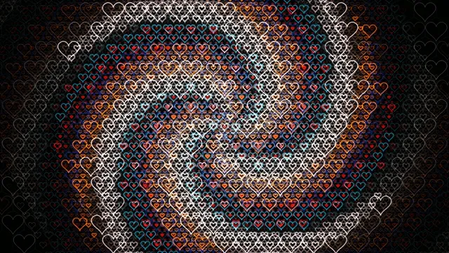 Colorful heart pattern 4K widescreen background loop for broadcast and video production