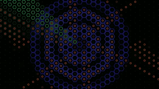 Colorful Hexagon Network Animation in 4K Ultra HD