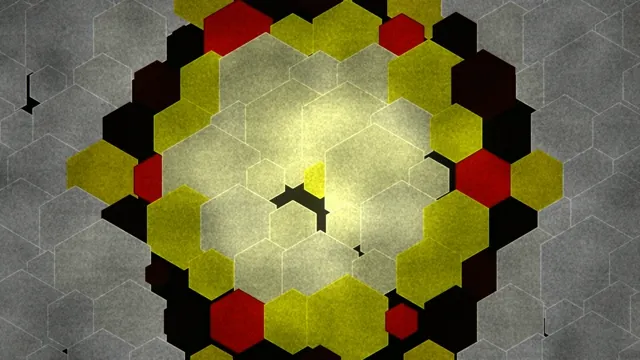 Colorful hexagon pattern on a gray background in abstract design