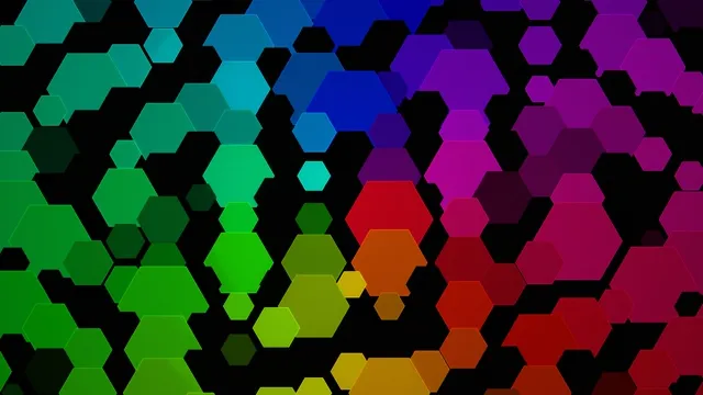 Colorful Hexagonal Mosaic Motion Graphics Background