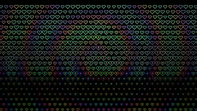 Colorful Neon Hearts Pattern Loop 4K