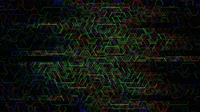 Colorful Neon Hexagon Grid Abstract Background