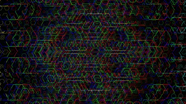 Colorful Neon Hexagon Grid Loop 4K
