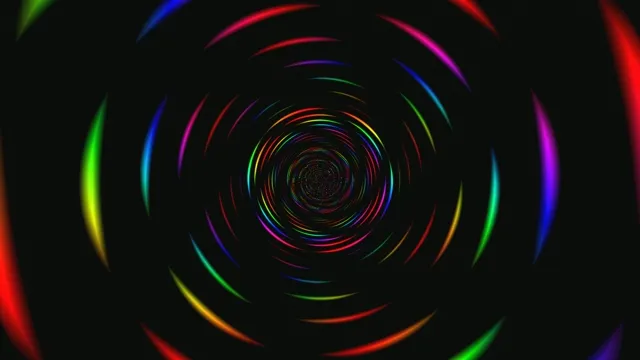 Colorful Neon Spiral Tunnel Motion Graphics