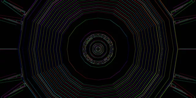 Túnel Neon Vórtex Espiral VJ Loop 2:1 Univisium 60fps Protector de Pantalla