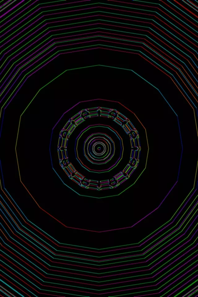 ნეონის ტუნელი ხვეული ვორტექსი | 2:3 Portrait 60fps VJLoops ეკრანმცველი