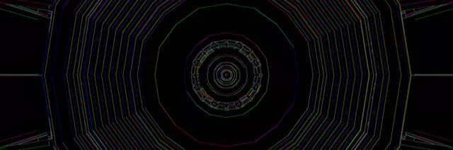 Terowong Neon Lingkaran Konsentris VJLoops 3:1 Ultrawide 60fps Screensaver