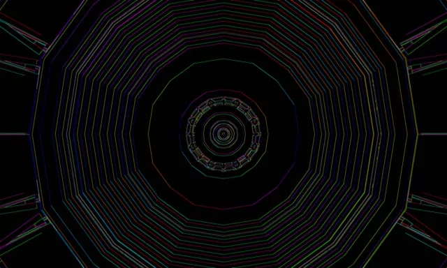 Neon Tunnel Concentric Octagon Vortex 5:3 Wide 60fps VJLoops Screensaver