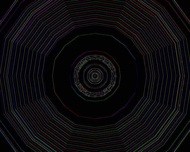 Túnel Neon Polígonos Concêntricos 5:4 Industrial 60fps VJLoops