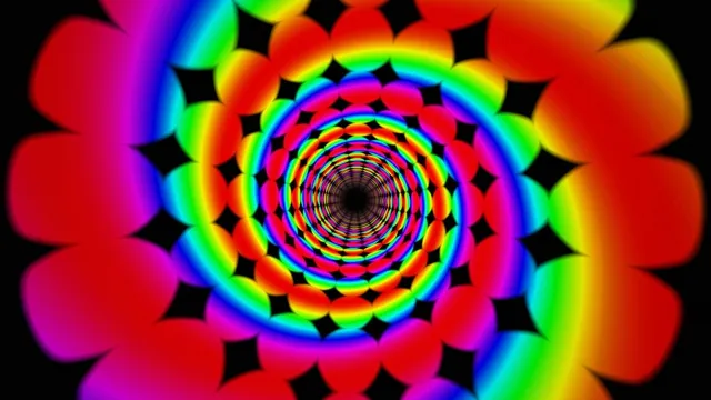 Colorful Rainbow Spiral Tunnel - 4K Abstract Motion