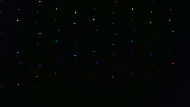 Colorful Twinkling Stars on Black Background