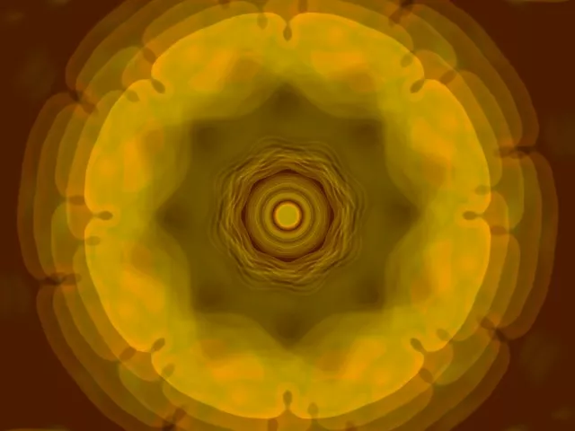 Terowongan Neon Emas Konsentrik 4:3 Classic 60fps VJLoops Screensaver