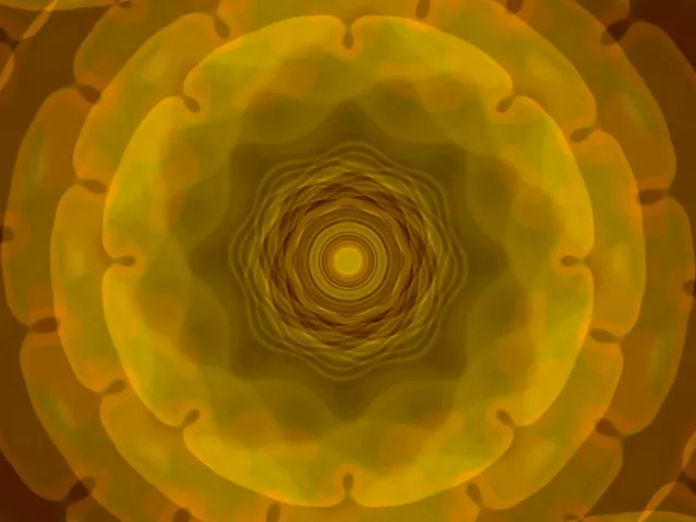 Concentric Golden Vortex Neon Tunnel 4:3 Classic 60fps VJLoops Screensaver