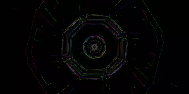 Tonnail Neon Octagon Comhiomlánacha VJ Loop 2:1 Univisium 60fps Screensaver