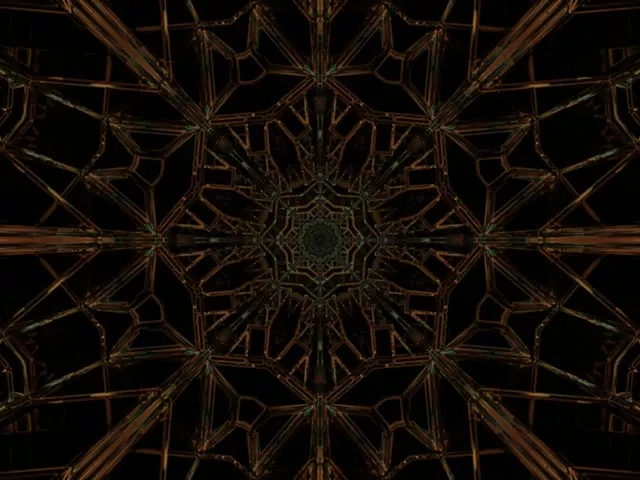 Terowong Neon Tembaga Mandala 60fps 4:3 Klasik Penyelamat Skrin Windows PC VJ Loop