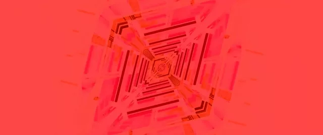 Coral Red Rotating Square Neon Tunnel VJ Loop 2.39:1 Cinemascope 60fps Screensaver